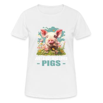 Cochon Cochon - T-shirt respirant Femme - blanc - Devant - AI Model Female 172 dark (172cm)