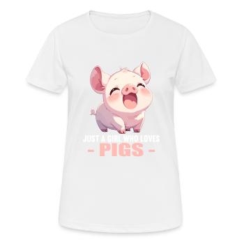Cochon Cochon - T-shirt respirant Femme - blanc - Devant - AI Model Female 172 dark (172cm)