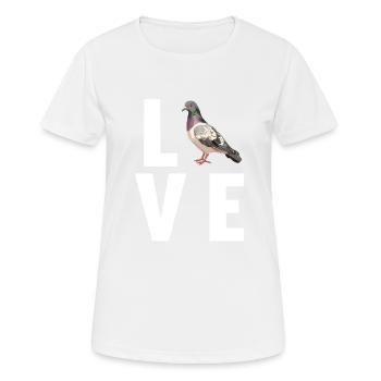Tauben Taube - Frauen T-Shirt atmungsaktiv - Weiß - Vorne - AI Model Female 172 dark (172cm)