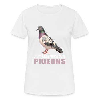 Pigeons Pigeon - T-shirt respirant Femme - blanc - Devant - AI Model Female 172 dark (172cm)