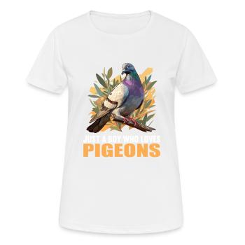 Pigeons Pigeon - T-shirt respirant Femme - blanc - Devant - AI Model Female 172 dark (172cm)