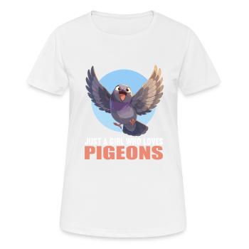 Pigeons Pigeon - T-shirt respirant Femme - blanc - Devant - AI Model Female 172 dark (172cm)
