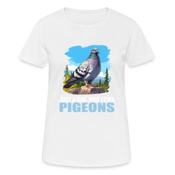 Pigeons Pigeon - T-shirt respirant Femme - blanc - Devant - AI Model Female 172 dark (172cm)