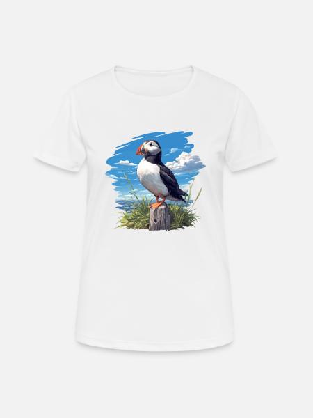 Papageientaucher - Frauen T-Shirt atmungsaktiv - Weiß
