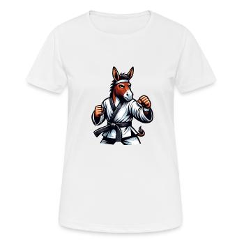 Esel Karate Meister Kampfkunst für Tierfreunde - Frauen T-Shirt atmungsaktiv - Weiß - Vorne - AI Model Female 172 dark (172cm)
