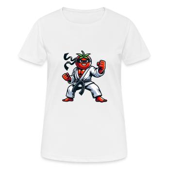 Karate Tomato Ninja Master Training - Women's Breathable T-Shirt - white - Front - AI Model Female 172 dark (172cm)