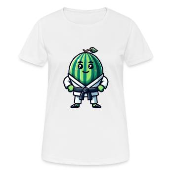 Karate Wassermelone Krieger mit Gi - Frauen T-Shirt atmungsaktiv - Weiß - Vorne - AI Model Female 172 dark (172cm)