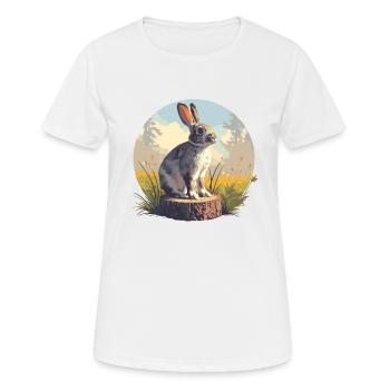 Hasen Hase - Frauen T-Shirt atmungsaktiv - Weiß - Vorne - AI Model Female 172 dark (172cm)