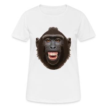 Tête de singe - T-shirt respirant Femme - blanc - Devant - AI Model Female 172 dark (172cm)