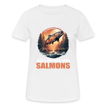 Saumon Saumon - T-shirt respirant Femme - blanc - Devant - AI Model Female 172 dark (172cm)