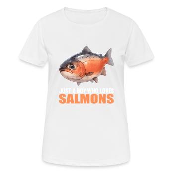 Saumon Saumon - T-shirt respirant Femme - blanc - Devant - AI Model Female 172 dark (172cm)