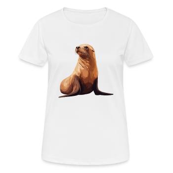 Lions de mer Lion de mer - T-shirt respirant Femme - blanc - Devant - AI Model Female 172 dark (172cm)