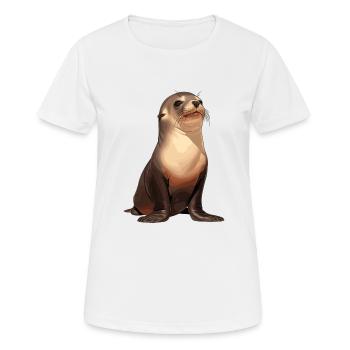 Lions de mer Lion de mer - T-shirt respirant Femme - blanc - Devant - AI Model Female 172 dark (172cm)