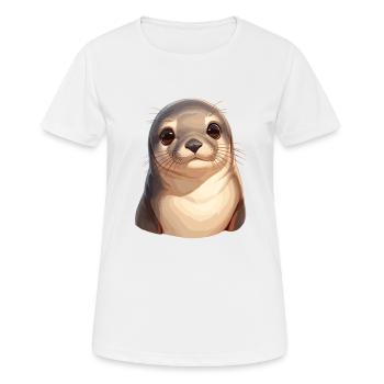 Lions de mer Lion de mer - T-shirt respirant Femme - blanc - Devant - AI Model Female 172 dark (172cm)