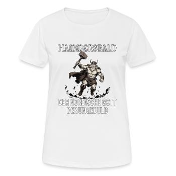 Hammersbald – Norse God of Impatience - Women's Breathable T-Shirt - white - Front - AI Model Female 172 dark (172cm)