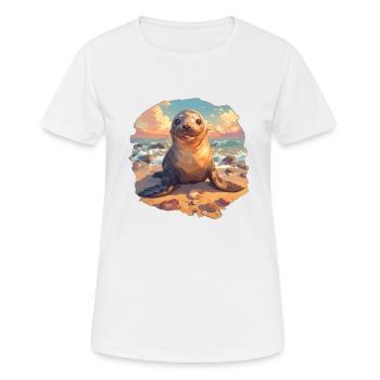 Lions de mer Lion de mer - T-shirt respirant Femme - blanc - Devant - AI Model Female 172 dark (172cm)