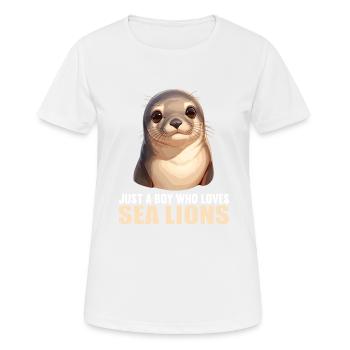 Lions de mer Lion de mer - T-shirt respirant Femme - blanc - Devant - AI Model Female 172 dark (172cm)