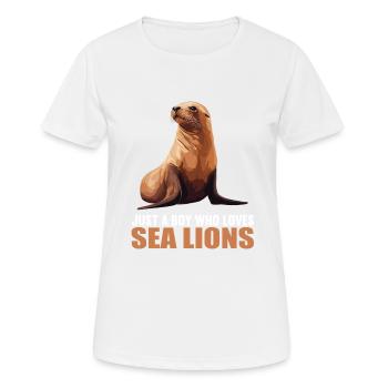 Lions de mer Lion de mer - T-shirt respirant Femme - blanc - Devant - AI Model Female 172 dark (172cm)