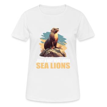 Lions de mer Lion de mer - T-shirt respirant Femme - blanc - Devant - AI Model Female 172 dark (172cm)