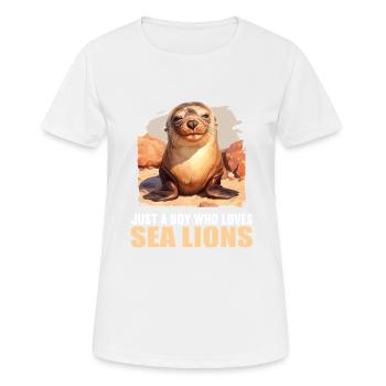 Lions de mer Lion de mer - T-shirt respirant Femme - blanc - Devant - AI Model Female 172 dark (172cm)