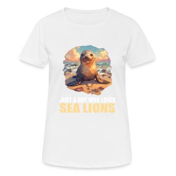 Lions de mer Lion de mer - T-shirt respirant Femme - blanc - Devant - AI Model Female 172 dark (172cm)