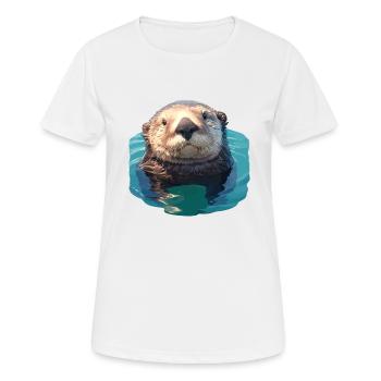 Seeotter - Frauen T-Shirt atmungsaktiv - Weiß - Vorne - AI Model Female 172 dark (172cm)
