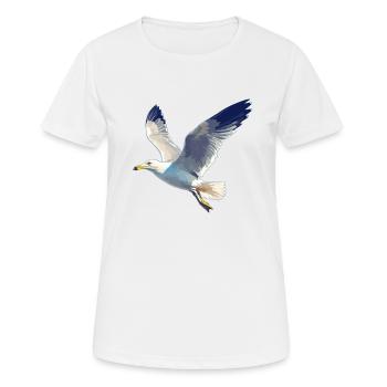 Mouettes Mouette - T-shirt respirant Femme - blanc - Devant - AI Model Female 172 dark (172cm)