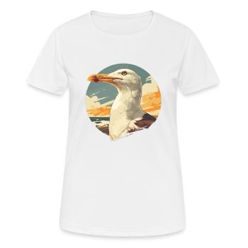 Mouettes Mouette - T-shirt respirant Femme - blanc - Devant - AI Model Female 172 dark (172cm)
