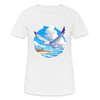 Mouettes Mouette - T-shirt respirant Femme - blanc - Devant - AI Model Female 172 dark (172cm)