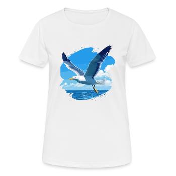 Mouettes Mouette - T-shirt respirant Femme - blanc - Devant - AI Model Female 172 dark (172cm)