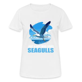 Mouettes Mouette - T-shirt respirant Femme - blanc - Devant - AI Model Female 172 dark (172cm)