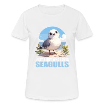 Mouettes Mouette - T-shirt respirant Femme - blanc - Devant - AI Model Female 172 dark (172cm)