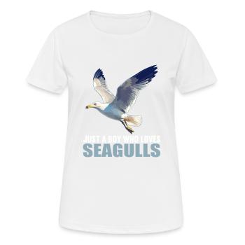 Mouettes Mouette - T-shirt respirant Femme - blanc - Devant - AI Model Female 172 dark (172cm)