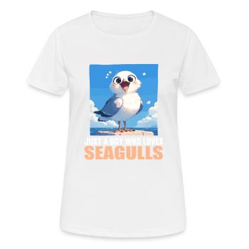 Mouettes Mouette - T-shirt respirant Femme - blanc - Devant - AI Model Female 172 dark (172cm)