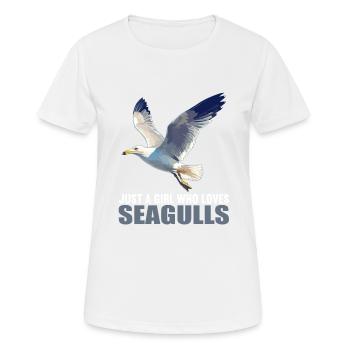 Mouettes Mouette - T-shirt respirant Femme - blanc - Devant - AI Model Female 172 dark (172cm)