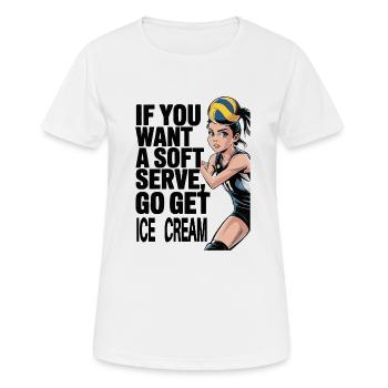 Soft-Serve? Dann ab zum Eis – Volleyball - Frauen T-Shirt atmungsaktiv - Weiß - Vorne - AI Model Female 172 dark (172cm)