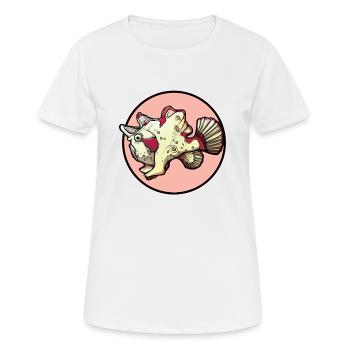 Poisson-grenouille Anglerfisch - T-shirt respirant Femme - blanc - Devant - AI Model Female 172 dark (172cm)