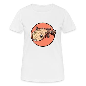 Poisson-globe Poisson-globe - T-shirt respirant Femme - blanc - Devant - AI Model Female 172 dark (172cm)