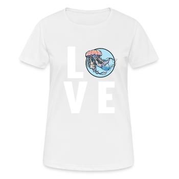 Quallen Qualle - Frauen T-Shirt atmungsaktiv - Weiß - Vorne - AI Model Female 172 dark (172cm)