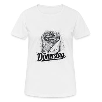 Döner Thursday Shirt - Women's Breathable T-Shirt - white - Front - AI Model Female 172 dark (172cm)