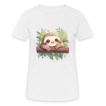 Faultiere Faultier - Frauen T-Shirt atmungsaktiv - Weiß - Vorne - AI Model Female 172 dark (172cm)