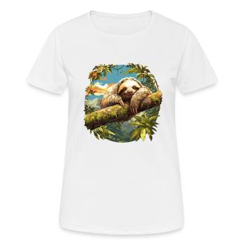 Faultiere Faultier - Frauen T-Shirt atmungsaktiv - Weiß - Vorne - AI Model Female 172 dark (172cm)