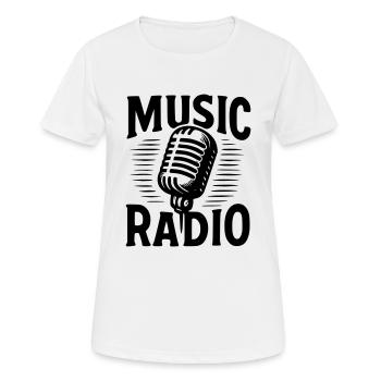 Music Radio - T-shirt respirant Femme - blanc - Devant - AI Model Female 172 dark (172cm)