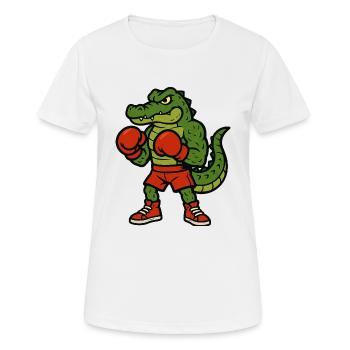 Crocodile Boxer - T-shirt respirant Femme - blanc - Devant - AI Model Female 172 dark (172cm)