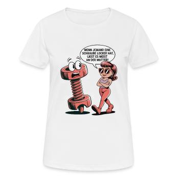 Si quelqu’un a une vis desserrée en disant - T-shirt respirant Femme - blanc - Devant - AI Model Female 172 dark (172cm)