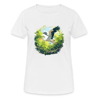 Störche Storch - Frauen T-Shirt atmungsaktiv - Weiß - Vorne - AI Model Female 172 dark (172cm)