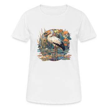 Störche Storch - Frauen T-Shirt atmungsaktiv - Weiß - Vorne - AI Model Female 172 dark (172cm)