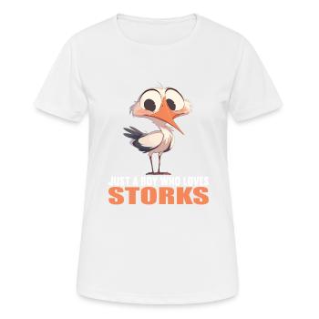 Störche Storch - Frauen T-Shirt atmungsaktiv - Weiß - Vorne - AI Model Female 172 dark (172cm)