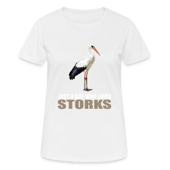 Störche Storch - Frauen T-Shirt atmungsaktiv - Weiß - Vorne - AI Model Female 172 dark (172cm)