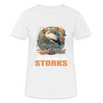 Störche Storch - Frauen T-Shirt atmungsaktiv - Weiß - Vorne - AI Model Female 172 dark (172cm)